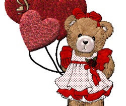 Медвежонок с сердечками - Романтические картинки про любовь