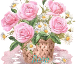 Букет-розы и ромашки - Цветы GIF
