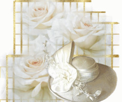 Белые розы открытка - Цветы GIF