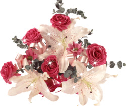 Блестящий букет цветов - Цветы GIF