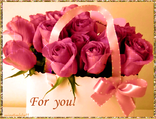 Красивый букет роз для тебя - Цветы GIF
