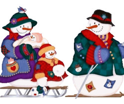 Семья снеговиков - Поздравления с Новым годом