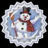 Снеговик в снежинке - Поздравления с Новым годом