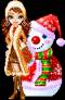 Снегурка и снеговик - Анимационные и блестящие куколки doll