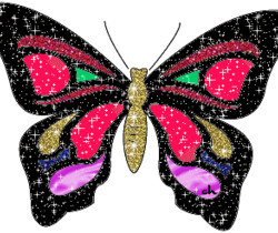 Блестящая мерцающая бабочка - Картинки бабочки анимашки