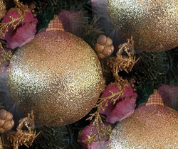Новогодние золотые шары - Бесшовные фоны