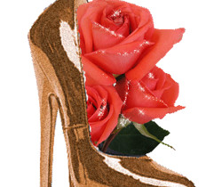 Золотая туфелька с розами - Украшения для блога и сайта