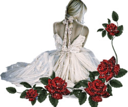 Девушка и розы - Украшения для блога и сайта