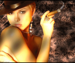 Дама с сигарой - Гламурные картинки девушки
