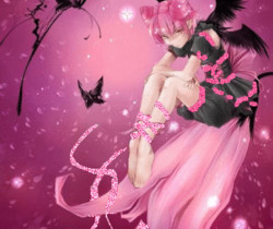 Темный Ангел в розовом - Аниме картинки анимашки