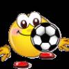 Смайлик с футбольным мячем - Смайлики и маленькие картинки анимашки