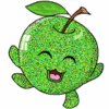 Зелёное яблоко Smile Glitter - Смайлики и маленькие картинки анимашки