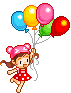 Девочка с шариками - Смайлики и маленькие картинки анимашки