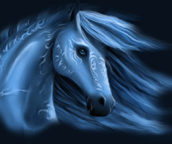 Голубая лошадь - Анимационные картинки