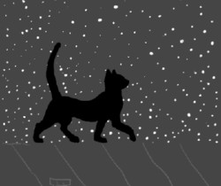 Кот на крыше - Анимационные картинки
