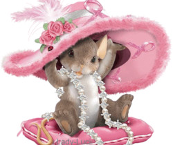 Мышка в розовой шляпке - Блестящие картинки glitter