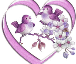 Птички в сердце - Блестящие картинки glitter