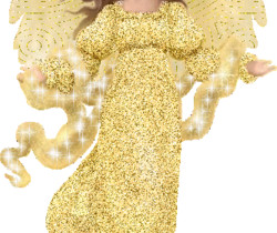 Золотой ангел - Блестящие картинки glitter
