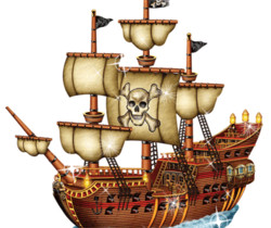 Пиратский корабль - Блестящие картинки glitter