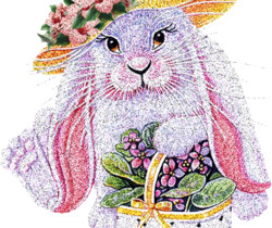 Кролик белый - Блестящие картинки glitter