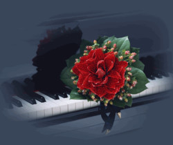 цветок на клавиатуре фортепиано - Блестящие картинки glitter