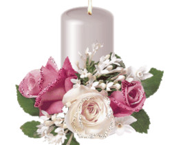 Свеча и розы - композиция - Цветы GIF