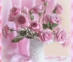 Букет розовых роз - Цветы GIF