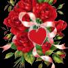 Розы и сердечко - Цветы GIF