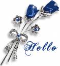 Синие стеклянные розы - Цветы GIF