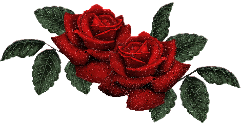 Две красные розы - Цветы GIF