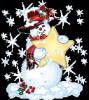 Снеговик со звездой - Поздравления с Новым годом
