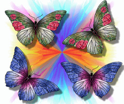 Бабочки блестящие, анимация