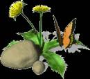 Бабочка и одуванчики анимация - Картинки бабочки анимашки