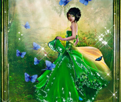 Девушка в зеленом - Гламурные картинки девушки