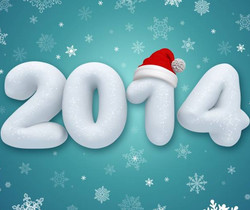 Широкие новогодние обои 2014