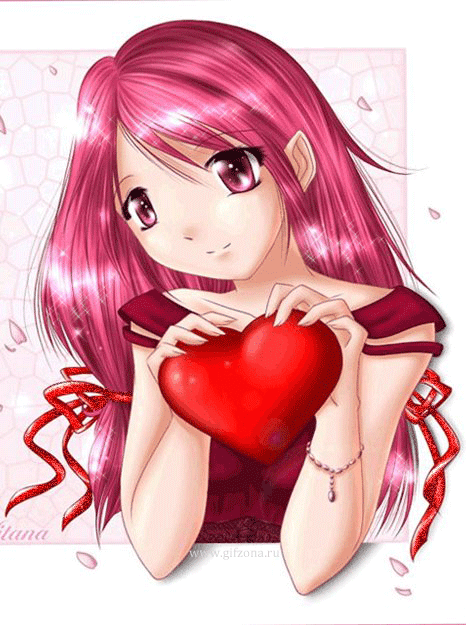 Девушка с большим сердцем - Аниме картинки анимашки
