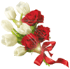 Розы и белые тюльпаны