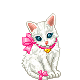 Белая кошка - Смайлики и маленькие картинки анимашки