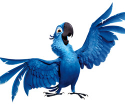 Синий попугай - Картинки клипарт
