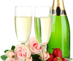 Свадебный клипарт с розами и шампанским