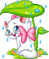Кошка под дождиком - Анимационные картинки