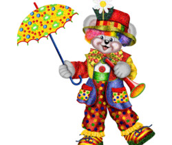 Клоун мишка Тедди - Блестящие картинки glitter