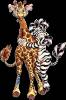 Жираф и зебра - Блестящие картинки glitter