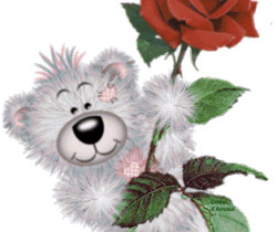 Тедди с розой - Блестящие картинки glitter