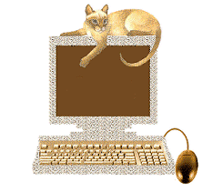 Кошка и ноутбук - Блестящие картинки glitter