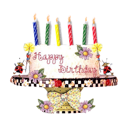 Торт украшенный свечами, Блестящие картинки glitter
