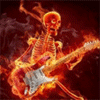 Огнненый скелет с гитарой - Анимированные аватары